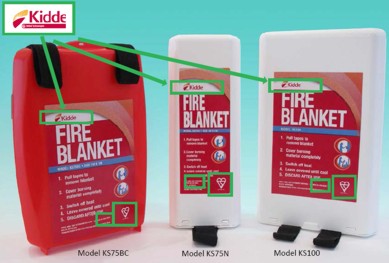 Picture of Kidde Fire Blankets Models KS75BC KS75N KS100