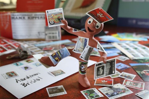 Aardman covered in stamps