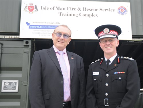 DHA Minister Bill malarkey MHK and Chief Fire Officer Kevin Groom