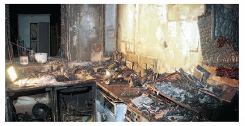 Kitchen devastated by fire