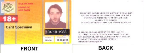 Sample Proof of Age card