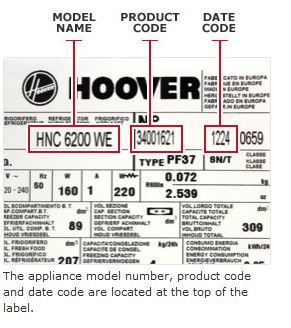 Hoover rating plate