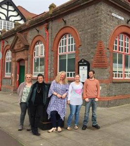 BA Students and Helen Fox outside the Market Hall 24 May 2016
