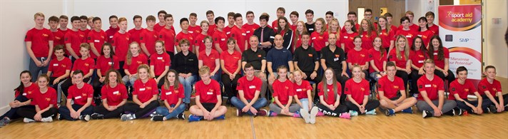 Young athletes at the first workshop of the Isle of Man Sport Aid