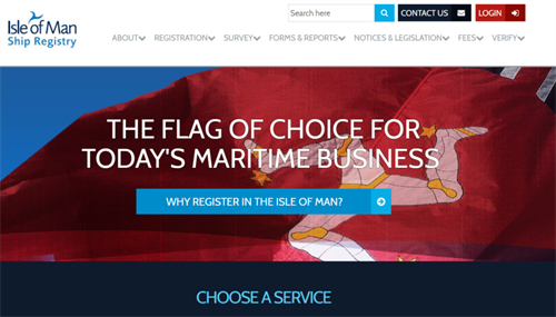 IOM Ship Registry Website Screenshot