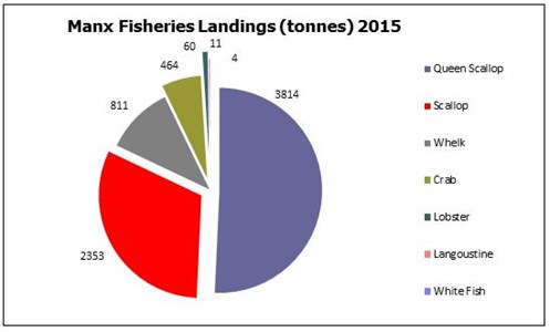 Manx Fisheries Landings (tonnes) 2015
