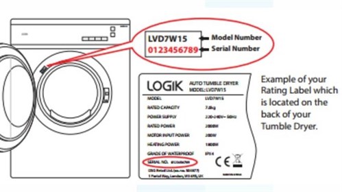 Logik LVD7W15 Tumble Dryer