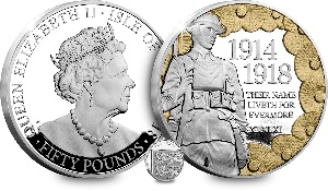 WWI Armistice 100th IOM Silver Proof 50 Coin