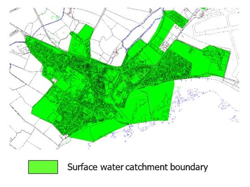 Castletown surface water catchment boundary map