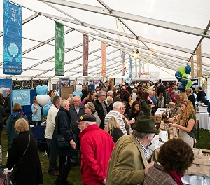 Isle of man food and drink festival attendees inside marquee