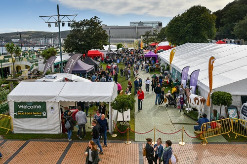Food and drink festival aerial view