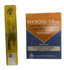 Naloxone box and nasal spary