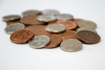 Image showing a 1p, 2p and 5ps in a pile against a white background
