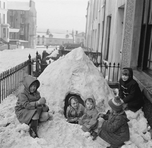 Children in Mona Street Douglas, had great fun after the big snow with igloo in the garden
