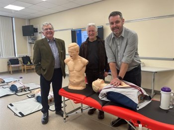 Pictured Left to Right: Andrew Kelsey (RDCH Welfare Fund Chairman), Roger Corkill (Welfare Fund Trustee) and Paul Ellis (Manx Care Resuscitation Training Officer)