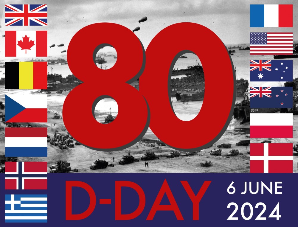 D Day 80 logo image celebrating 80th anniversary of the dday landings 6 June 2024