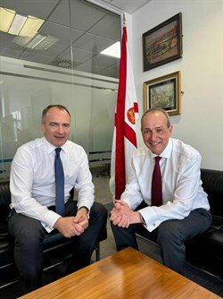 Chief Minister Alfred Cannan MHK and Jersey Chief Minister Deputy Lyndon Farnham
